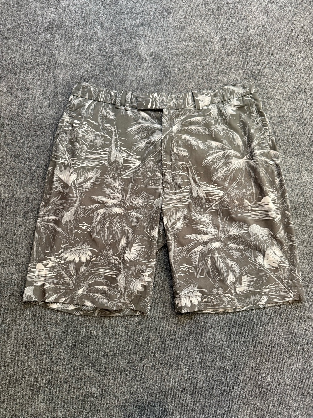 RXL Ralph Lauren Men's Tropical Print Casual Golf Shorts - Gray Size 36